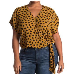 NWOT Madewell Wrap Spotted Top, Large